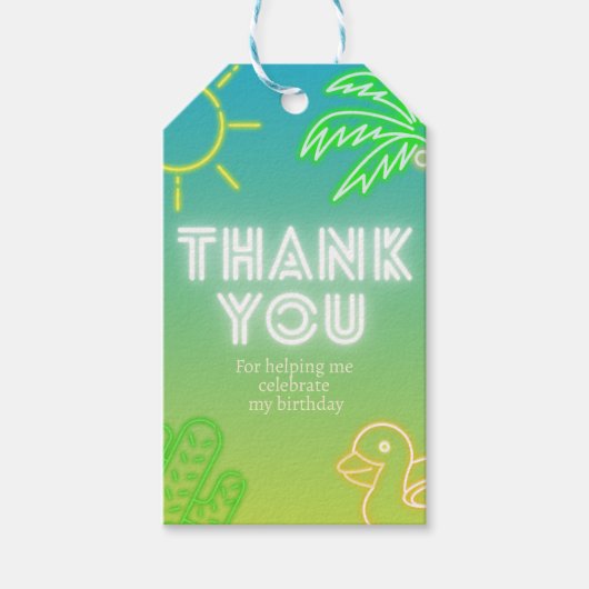 Pool Party Boy Verjaardag Cadeaulabel (Voorkant)