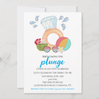 Pool Party Bridal Shower Invitation Kaart