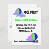 Pool Party Bright Beach Balls Kaart (Voorkant / Achterkant)