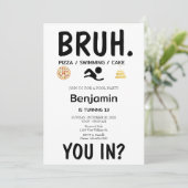 POOL PARTY Bruh Invitation d'anniversaire (Debout devant)