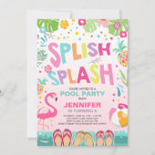 Pool party call Flamingo Tropical Pineapple Kaart (Voorkant)