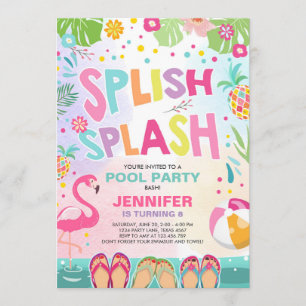 Pool party call Flamingo Tropical Pineapple Kaart