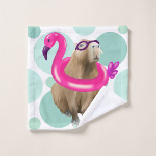Pool Party Cute Capybara Avec Flotte Flamant rose