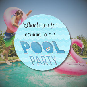 Pool Party Dank je wel Unicorn Float Ronde Sticker