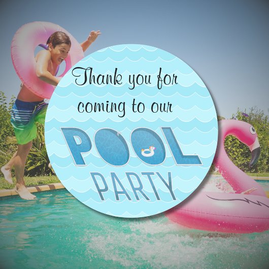 Pool Party Dank je wel Unicorn Float Ronde Sticker