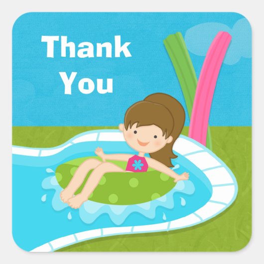 Pool Party Dank u Sticker (Voorkant)