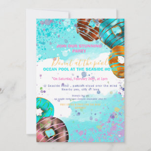 Pool party - donut party aankondiging