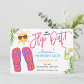 Pool Party Flip Flop Invitation Kaart (Staand voorkant)