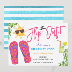 Pool Party Flip Flop Invitation Kaart