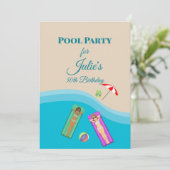 Pool Party for 30th Birthday Kaart (Staand voorkant)