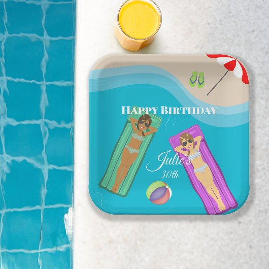 Pool Party for 30th Birthday Papieren Bordje