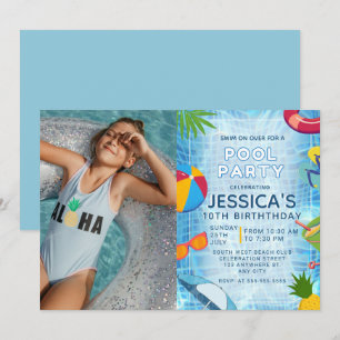 Pool Party Foto Splish Splash Pool Verjaardag Kaart