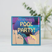 Pool Party Funny Feet Cocktail mignon Invitation (Debout devant)