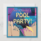 Pool Party Funny Feet Cocktail mignon Invitation (Devant)