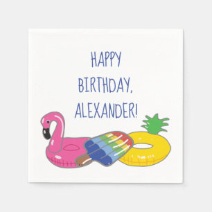 Pool Party gepersonaliseerde zwembad drijvers Servet