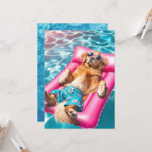 Pool Party Golden Retriever Kaart