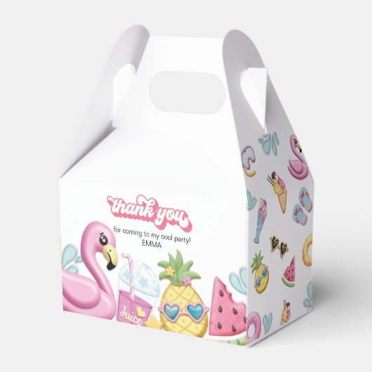 Pool Party Hartelijk dank Bedankdoosjes (Voorkant Zijde)