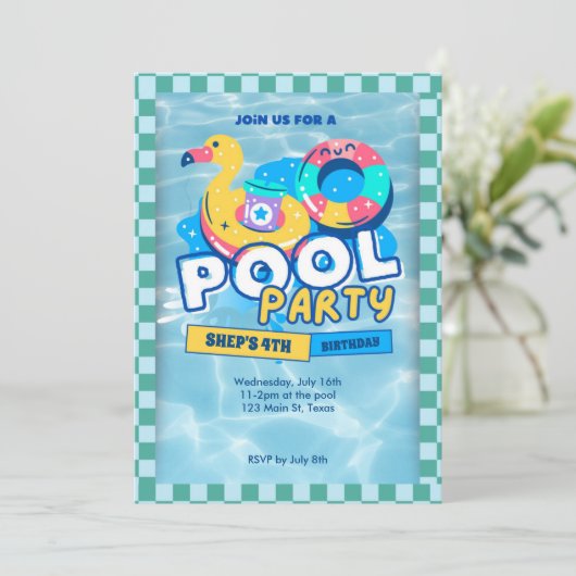 pool party invitation (Debout devant)