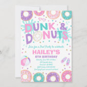 Pool Party Invitation Dunk and Donuts Pool Party Kaart (Voorkant)