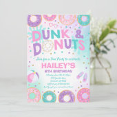 Pool Party Invitation Dunk and Donuts Pool Party Kaart (Staand voorkant)