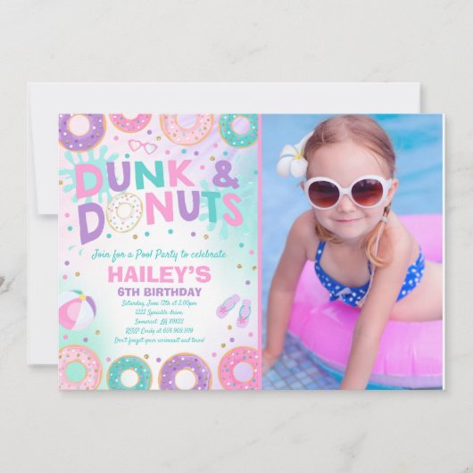 Pool Party Invitation Dunk Et Donuts Pool Party (Devant)