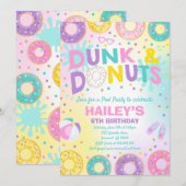 Pool Party Invitation Dunk Et Donuts Pool Party (Devant / Derrière)