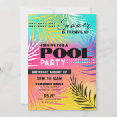 POOL PARTY Invitation Fille Ado Adulte Pool Party (Devant)