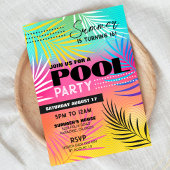 POOL PARTY Invitation Fille Ado Adulte Pool Party