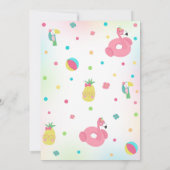 Pool Party Invitation fille Flamant rose Float Poo (Dos)