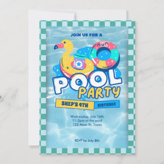 pool party invitation kaart