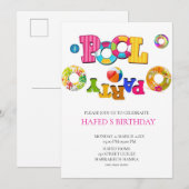 Pool Party Invitation Pool Party Anniversaire Invi (Devant / Derrière)