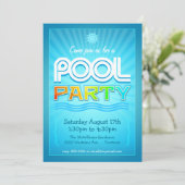 Pool Party Invitation - Summer Fun Celebration Kaart (Staand voorkant)