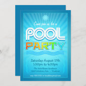 Pool Party Invitation - Summer Fun Celebration Kaart (Voorkant / Achterkant)