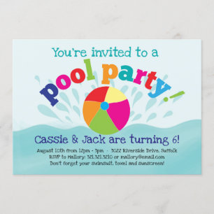 Pool Party Invitation - Summer Splash Kaart