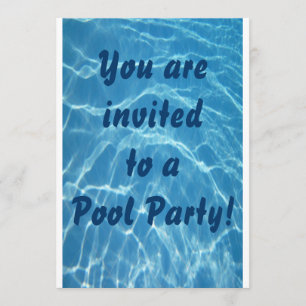 Pool Party Invitation (watergolven achtergrond) Kaart