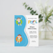 Pool Party (jongen) Kaart (Staand voorkant)