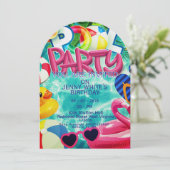 Pool party kids invitation  (Debout devant)