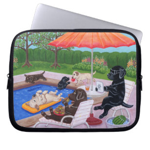 Pool Party Labradors 2 Laptop Sleeve