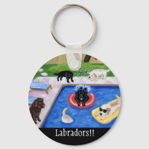 Pool Party Labradors Sleutelhanger
