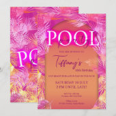 Pool Party Malibu Verjaardag Kaart (Voorkant / Achterkant)