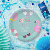 Pool party Meisje Verjaardagspapier Bord (Feest)