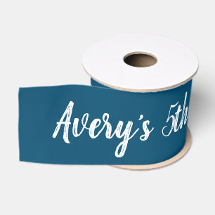 Pool Party Navy Gros Grain Ribbon Grosgrain Lint