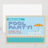 Pool Party nodigt uit Kaart (Voorkant / Achterkant)