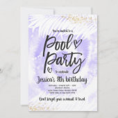Pool Party of Birthday Paars Tie Dye Pool Kaart (Voorkant)
