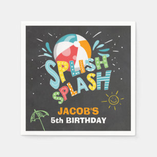 Pool party Paper Napkins Birthday Splish Splash Servet