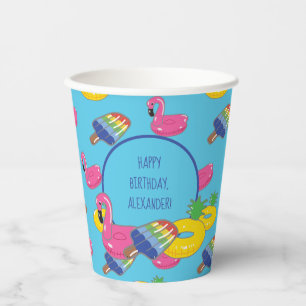 Pool Party Pool Floats Patterated Personalized Papieren Bekers