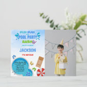 Pool Party Pool Invitations d'anniversaire avec ph (Debout devant)