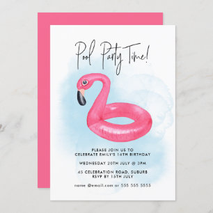 Pool Party Pool Pink Flamingo Elke dag van de zond Kaart