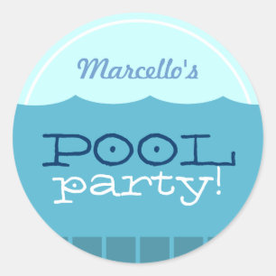 Pool Party Ronde Sticker