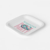 Pool Party Roze Turquoise Custom Papieren Bordje (Gebogen)